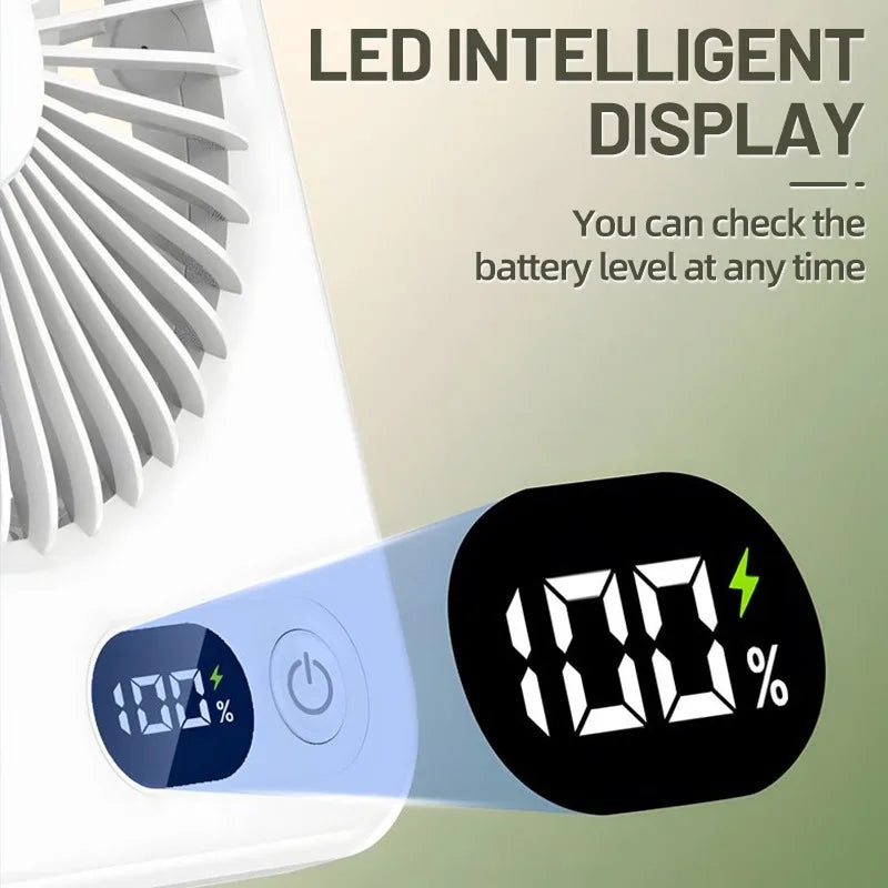 Desk Fan Portable USB Rechargeable Fan 180°