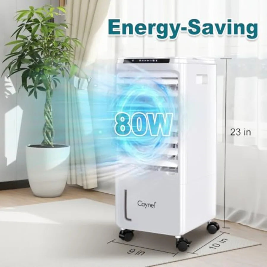 Portable Air Conditioner 7H timer auto-off, 4 modes, 3 speeds, 1.85-gal tank