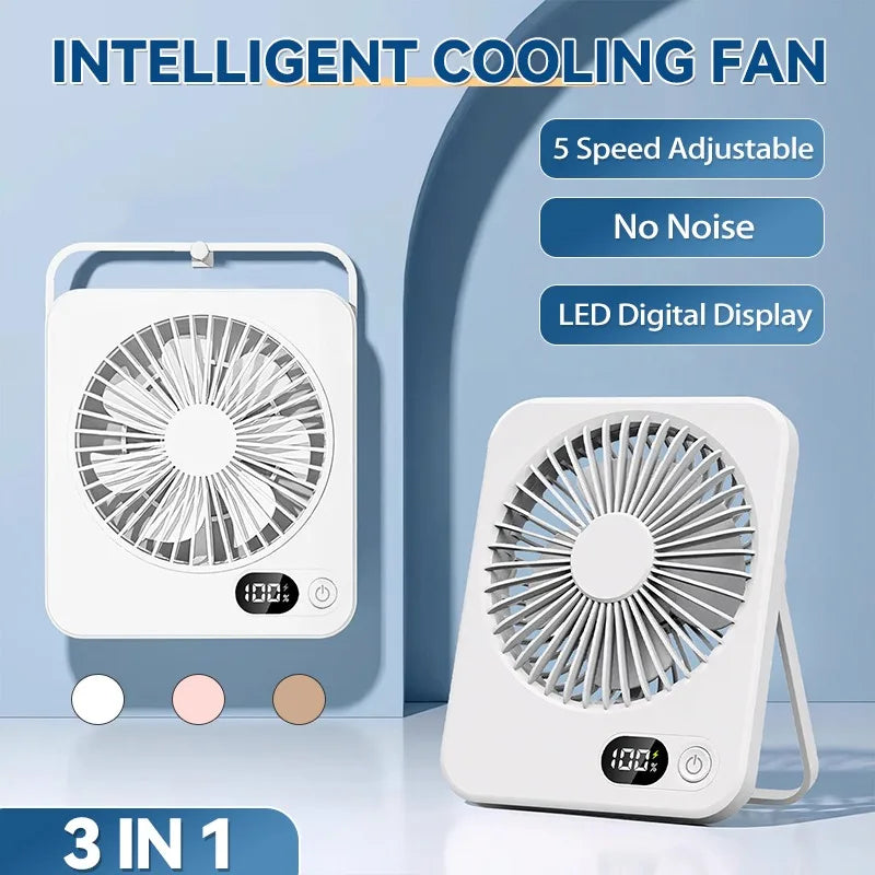 Desk Fan Portable USB Rechargeable Fan 180°
